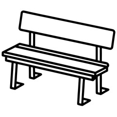 Simple and Elegant Classroom Bench Line Art