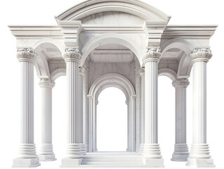 Obraz premium Elegant Marble Colonnade Structure with Arches and Columns on Black
