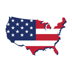 map usa with patriotic colors vector illustration