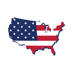 map usa with patriotic colors vector illustration