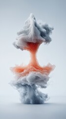 Abstract swirling cloud formation of gray and orange hues