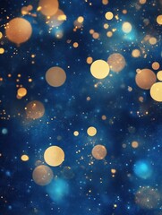 Abstract Blue and Gold Bokeh Background