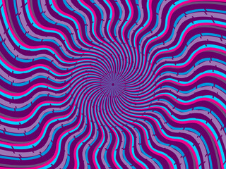 Naklejka premium Vintage retro banner background. Colorful grunge wave wallpaper. Vector illustration. Twist party backround pattern.