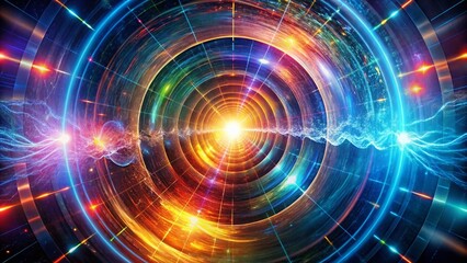 Fototapeta premium Quantum Tunneling: Artistic Visualization of Subatomic Particle Movement