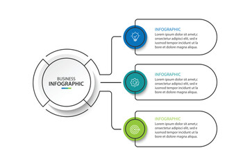 Modern business infographic template with 3 options or steps