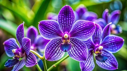 Rare Purple Zygopetalum Impasto Blue Orchid Flower Closeup