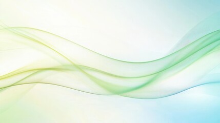 Fototapeta premium Smooth green and blue curves blending harmoniously, creating serene abstract wave pattern representing calmness and fluid graphic design potential