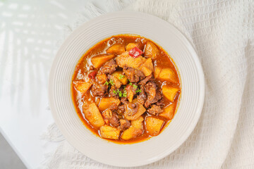 Western thick soup on a fresh background