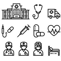 medical icons set