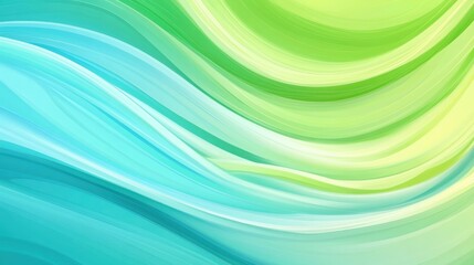 Fototapeta premium Blending green and blue wavy stripes creates a dynamic, vibrant abstract background, offering an ideal canvas for modern design projects and artistic expressions