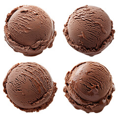 Fototapeta premium Chocolate ice cream, perfect round scoop on a transparent background