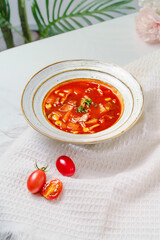 Western thick soup on a fresh background