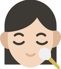 Woman Applying Makeup Brush Flat Icon