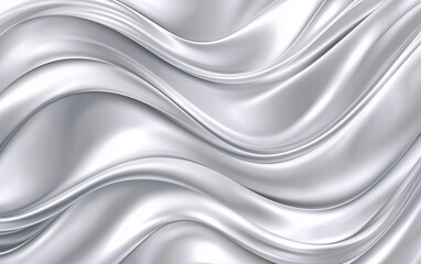 Obraz premium Abstract White Silk Fabric Background with Smooth Waves and Elegant Draping Texture
