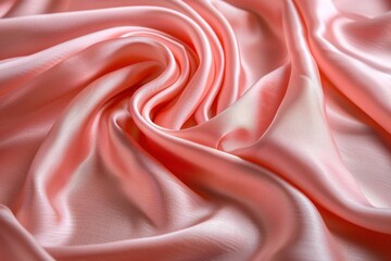 Obraz premium Delicate pink silk drapes gently with flowing curves, creating a warm, romantic ambiance under soft, diffused lighting