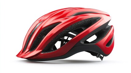 Fototapeta premium Red helmet, studio shot, safety, cycling