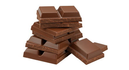 Isolated Stack of Milk Chocolate Pieces