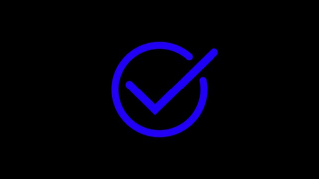 Check mark symbol. approved tick mark icon, Check mark icon animation , right mark icon. check box, tick box, green checkmark.