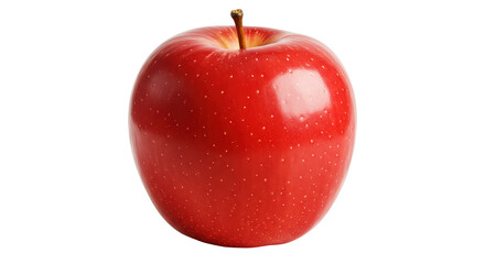 Isolated Red Apple with Stem