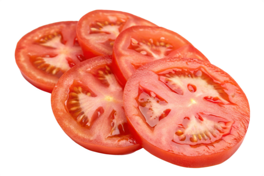 tomato slices isolated on white background
