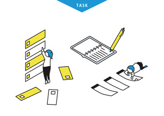 Task management illustration set (tools version)