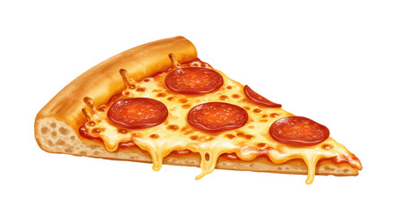 Isolated Slice of Pepperoni Pizza
