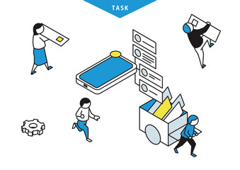 Task management illustration set (cart version)