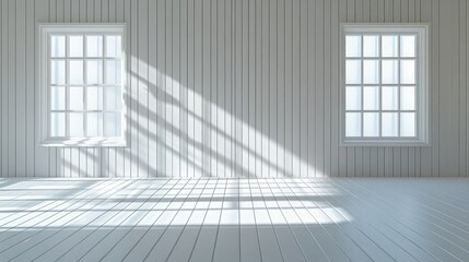 Obraz premium Sunlight streams into a bright, white room