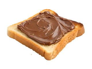 Nutella spread on toast isolated on transparent background