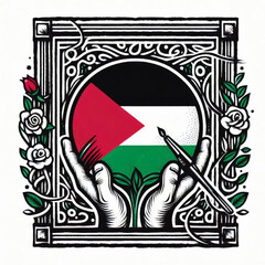 Creative free palestine logo vector illustration