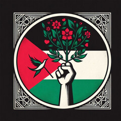 Creative free palestine logo vector illustration