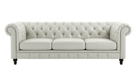 Isolated Ivory White Chesterfield Sofa