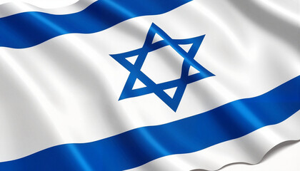 Waving Israel flag with realistic folds, national pride symbol