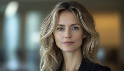 Obraz premium businesswoman in office portrait, generative ai