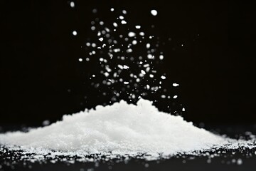 Falling snow on a black background