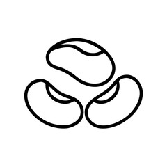 Fototapeta premium Outline vector icon of beans for cooking and healthy diet