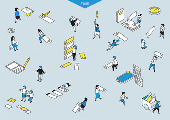 Illustration set about todo and task management