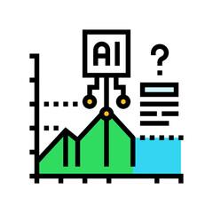 Fototapeta premium predictive analytics graph ai integration color icon vector illustration