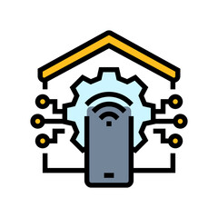 smart home automation ai integration color icon vector illustration