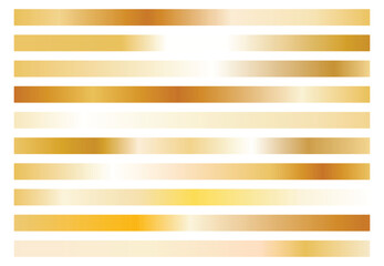 Luxury Gold Metallic Gradient Background Set - Elegant Golden Textures, Chrome Finishes, and Shiny Gradient Designs for Banners, Labels, Frames, and Vector Illustrations