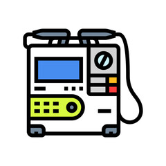 defibrillator cardiology accessories color icon vector illustration