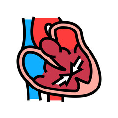 cardiomyopathy cardiology disease color icon vector illustration