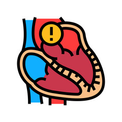 restrictive cardiomyopathy cardiology color icon vector illustration