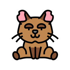 fluffy monster cute color icon vector illustration