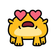 heart eyes cute monster color icon vector illustration