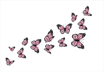 butterflies flying shape vector design
