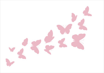 butterflies flying shape vector design