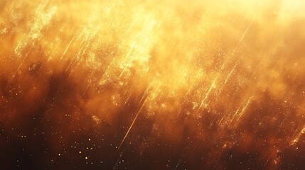 Golden particles flow down in an abstract background, suitable for wallpaper use