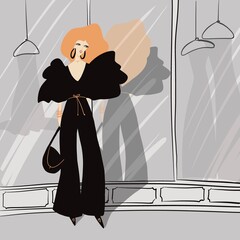 girl in a black dress