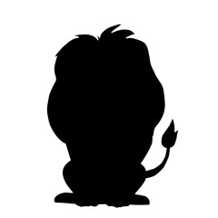 Silhouette of a cute lion sitting. Minimalist animal icon, perfect for children’s illustrations, wildlife designs, and logo elements